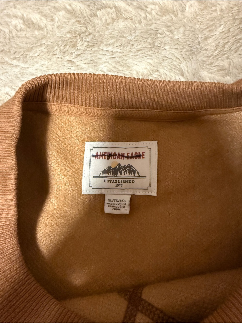American Eagle Outfitters Brown/Tan Crewneck Sweatshirt